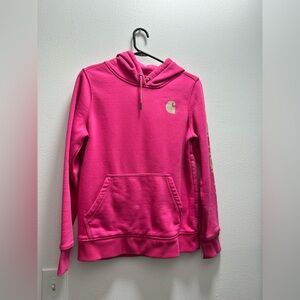 Bright pink Carhartt hoodie